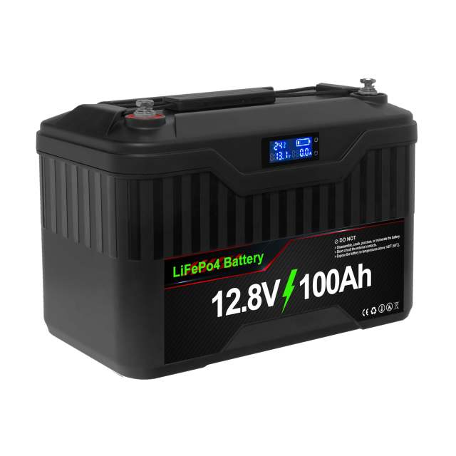 12V 100Ah Lithium Ion Battery 1.28KWh Waterproof Portable Rechargeable LiFePo4 Battery for Home Outdoor RV Marine Applications