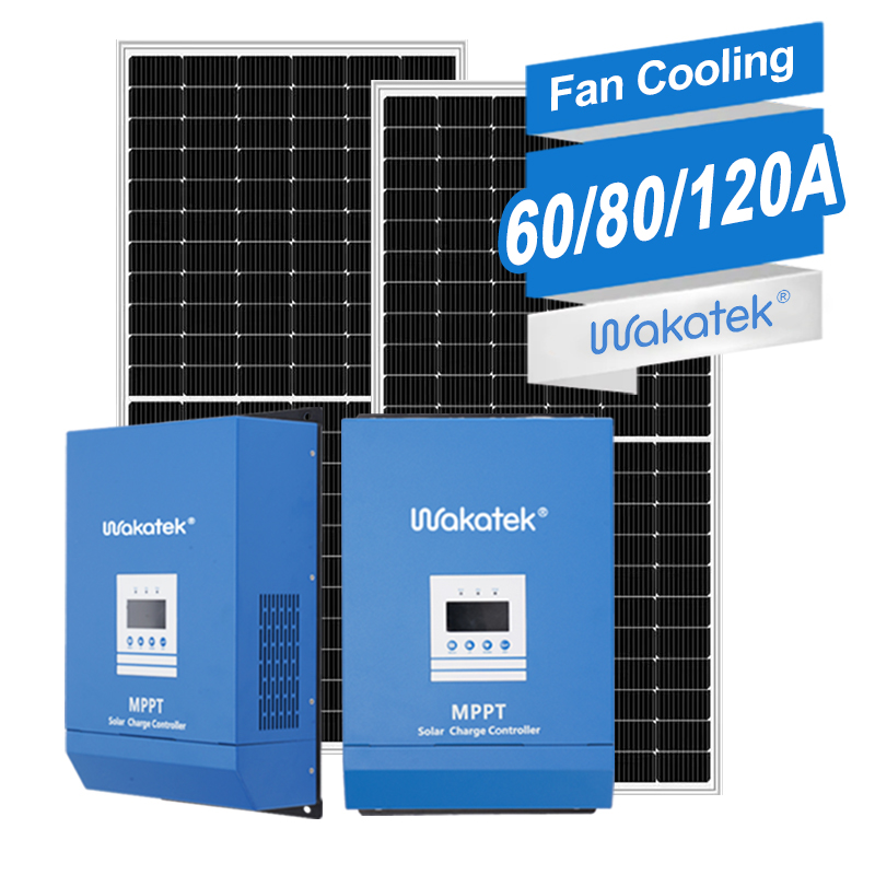MPPT Charge Controller 60/80/120A with Fan Cooling Design for Solar Energy Systems wakatek