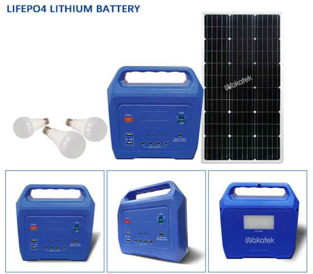 Portable Solar Power Station 500W 12V Pure Sine Wave Off-Grid Camping System Wakatek