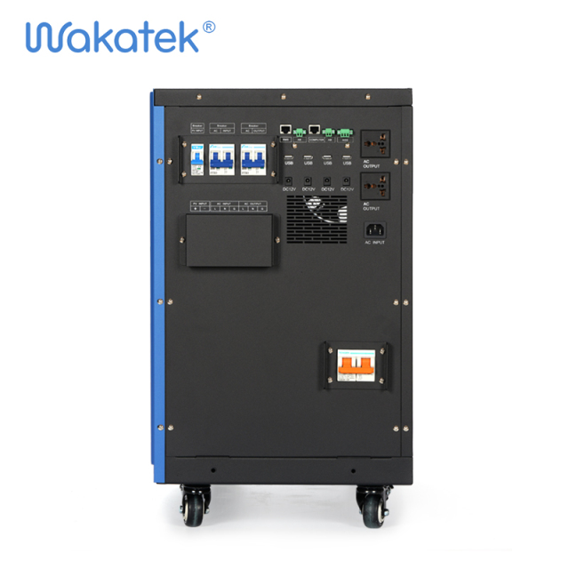 Wakatek All in One Solar Power System LFP Battery, MCU Intelligent Control, Over-Protection, Movable Design for Home & Off-Grid Use