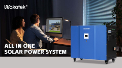 Wakatek All in One Solar Power System LFP Battery, MCU Intelligent Control, Over-Protection, Movable Design for Home & Off-Grid Use