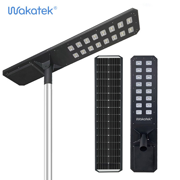 Solar Street Light All in One 160W Mono A+ Panel LiFePO4 Battery Outdoor Lighting Wakatek
