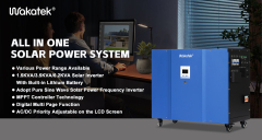 Wakatek All in One Solar Power System-APS 1.5KVA/3.5KVA/6.2KVA Pure Sine Wave Inverter with 4KWH/8KWH/16KWH Lithium Battery for Home & Off-Grid Use