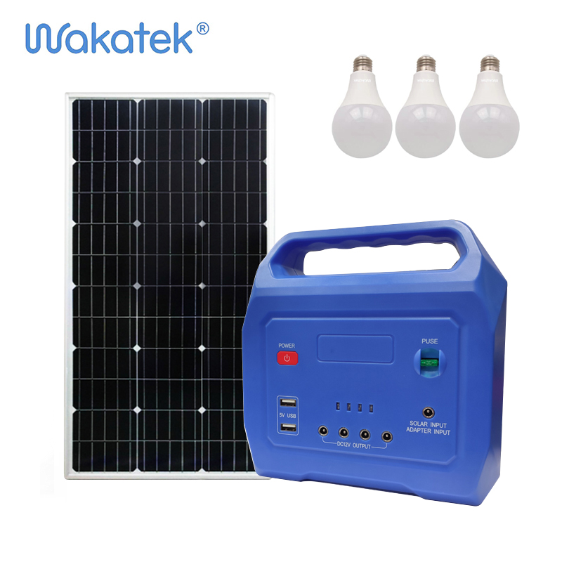 Portable Solar Power Station 500W 12V Pure Sine Wave Off-Grid Camping System Wakatek