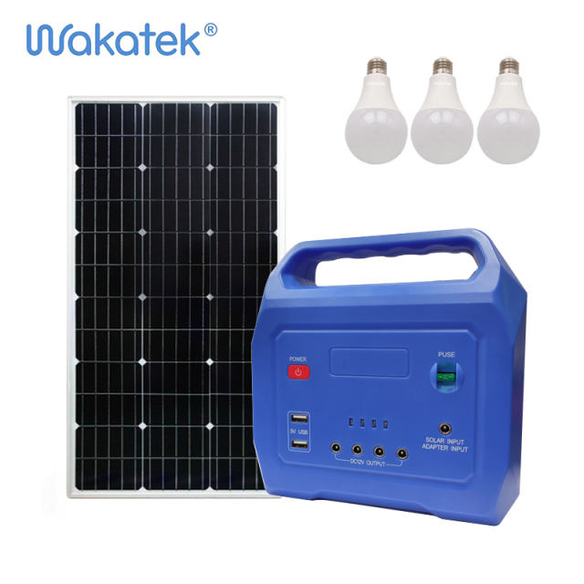 Portable Solar Power Station 500W 12V Pure Sine Wave Off-Grid Camping System Wakatek