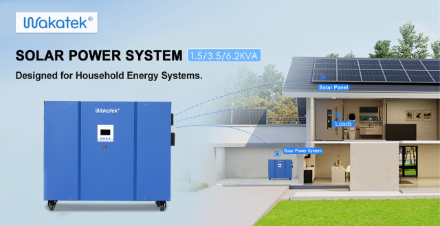 Wakatek All in One Solar Power System-APS 1.5KVA/3.5KVA/6.2KVA Pure Sine Wave Inverter with 4KWH/8KWH/16KWH Lithium Battery for Home & Off-Grid Use