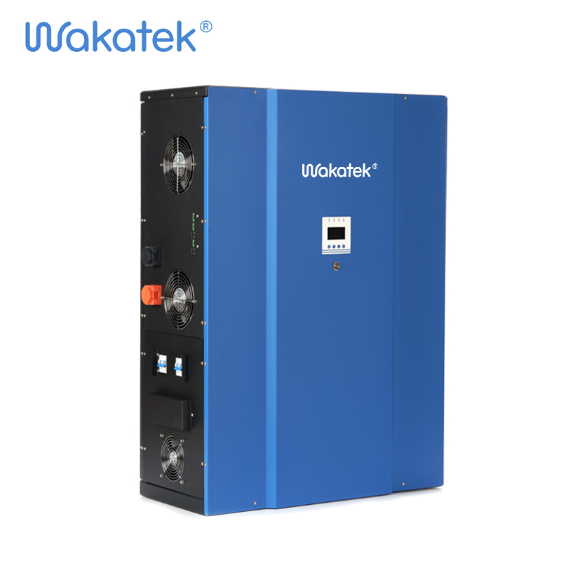 Wakatek Pure Sine Wave Inverter AC Adjustable Charge, Wide Voltage Input 140V-270V for Solar Energy Storage Systems