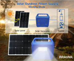 Portable Solar Power Station 500W 12V Pure Sine Wave Off-Grid Camping System Wakatek