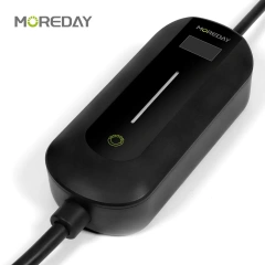Portable EV Charger 3.6kW-7.4kW LED Display with Overheat & Lightning Protection for Indoor Outdoor Use MOREDAY