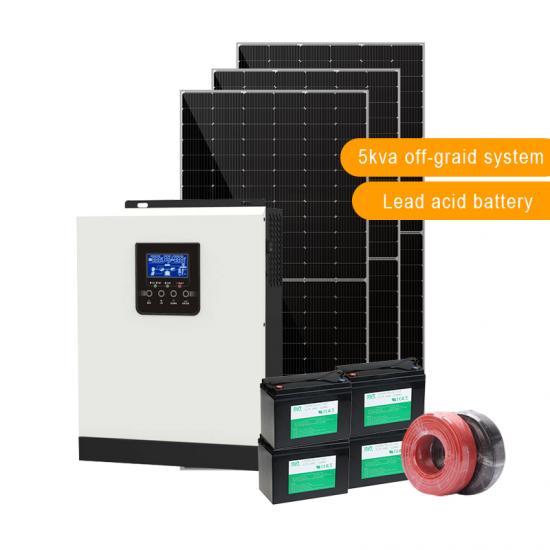 Off Grid Solar Home System 5000 Watt Power Supply with 450W Mono Panels, 12V 200AH Battery Backup for Residential and Remote Areas