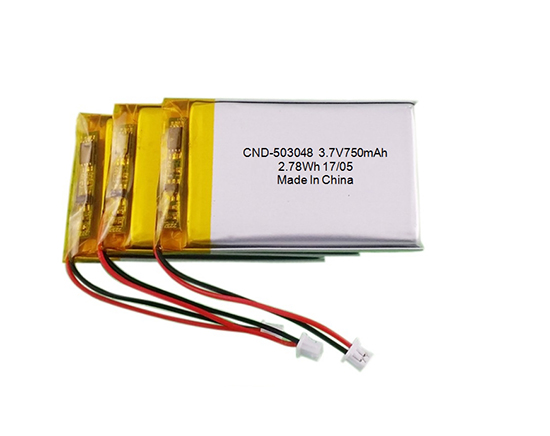 CND-503048P 3.7V 750mAh Lithium Ion Polymer Battery with PCM Protection for Handheld Devices and Portable Electronics
