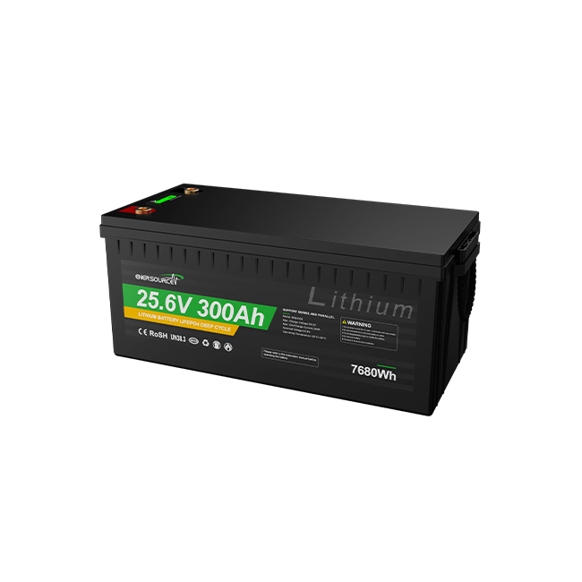 LiFePO4 Battery 25.6V 300Ah High-Capacity Long-Life Cycle for Solar Storage and RV Use