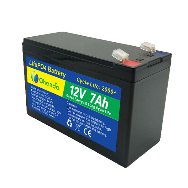 CND-1207F 12.8V 7AH LiFePO4 Battery with BMS for Solar Street Light, Toys, Motive Power