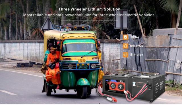 Electric Three Wheel Tricycles Lithium Battery 48V 100ah Lifepo4 Battery High-Capacity Long-Life for E-Bikes and Three Wheelers EverExceed