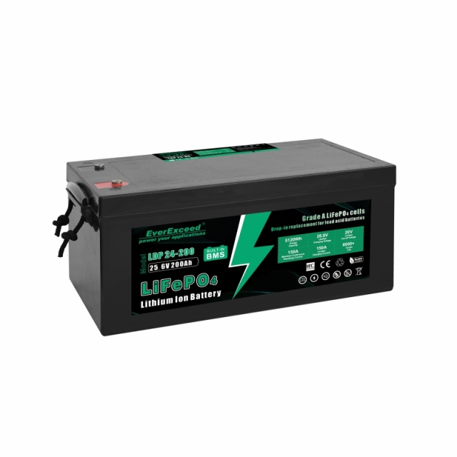 Lithium Battery 24V 200Ah High Capacity IP68 Waterproof for Solar RV Marine EverExceed