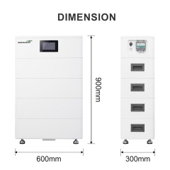 High-Volt Stacked Battery System 51.2V 50Ah Lithium Iron Phosphate for Solar Energy Storage and Backup Power