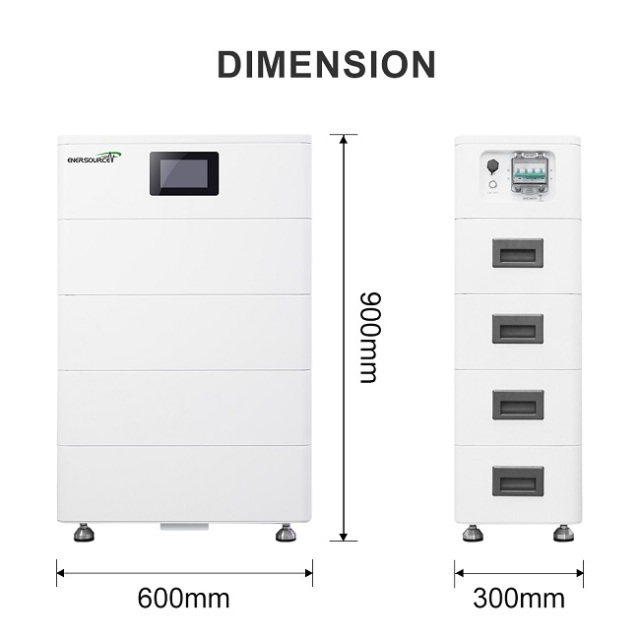 High-Volt Stacked Battery System 51.2V 50Ah Lithium Iron Phosphate for Solar Energy Storage and Backup Power
