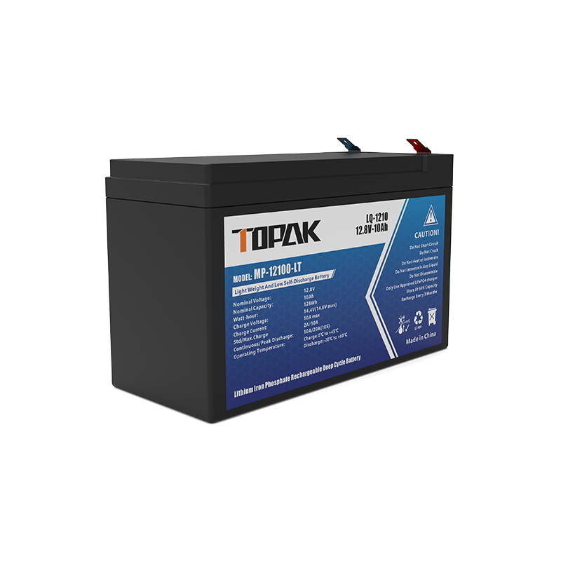 12.8V 10Ah 10A LiFePO4 Battery Lightweight, IP65 Waterproof for Electric Tools and Toys TOPAK
