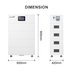 High-Volt Stacked Battery System 102.4V 50Ah Lithium Iron Phosphate for Three-Phase Hybrid Inverters