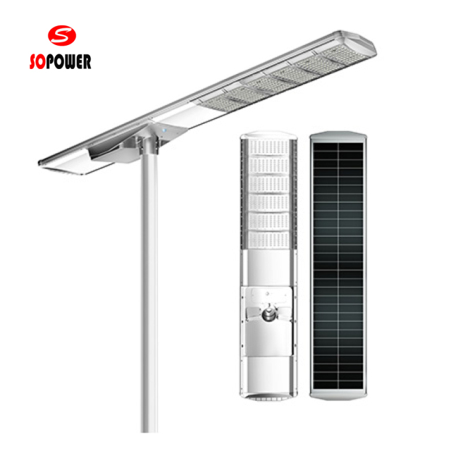 PM-06 Series Solar Street Light 15000LM Bridgelux LED 146W Panel 716WH Lithium Battery Outdoor Lighting