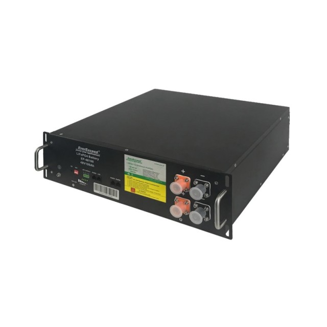 100ah Solar Rechargeable Lithium-Ion/Li-ion/Lithium Battery Pack Cell LiFePO4 High-Cycle Life 48V for Energy Storage Systems EverExceed