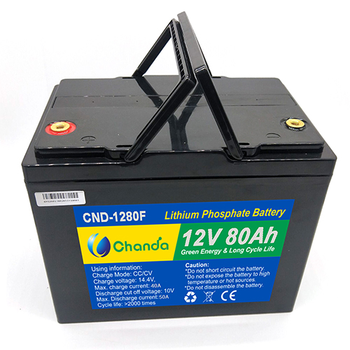 LiFePO4 Battery 12.8V 80Ah Built-in BMS for Solar Storage and Cycling Use CND-1280F