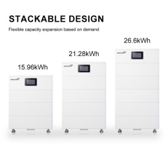 High-Volt Stacked Battery System 102.4V 50Ah Lithium Iron Phosphate for Three-Phase Hybrid Inverters