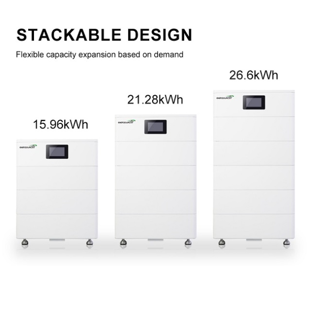 High-Volt Stacked Battery System 102.4V 50Ah Lithium Iron Phosphate for Three-Phase Hybrid Inverters
