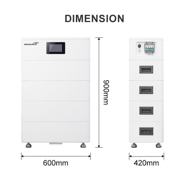 High-Volt Stacked Battery System 51.2V 100Ah Lithium Iron Phosphate for Three-Phase Hybrid Inverters