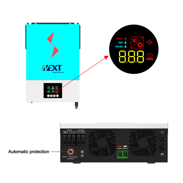 Solar Inverter 3.6-6.2KW 48V MPPT 100A WiFi GPRS Built-in Charger Off-Grid Solar System NEXT