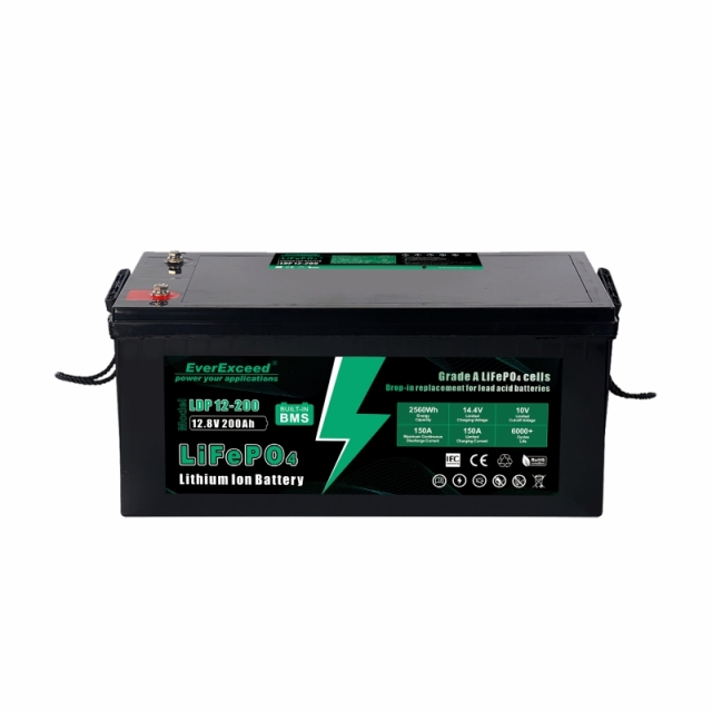 LiFePO4 Battery 12.8V 200Ah High Efficiency for RV Marine Solar Systems EverExceed