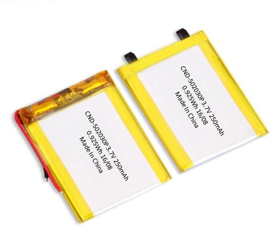 502030P 3.7V 250mAh Lithium Ion Polymer Battery with PCM Protection for Bluetooth Earphones, Smart Watches, GPS Trackers