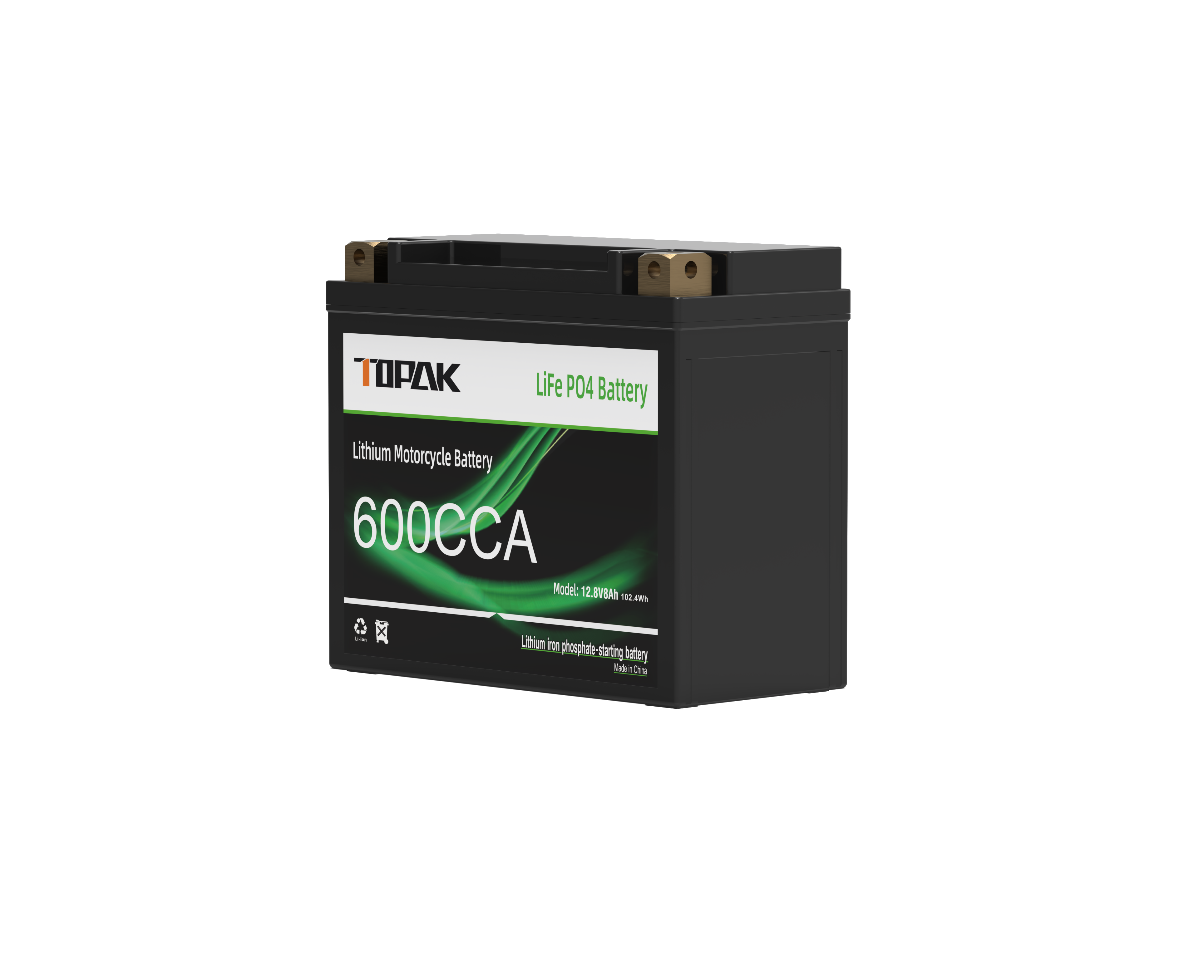 YTX20L 12.8V 8Ah LiFePO4 Battery High-Power Start-Stop Motorcycle Replacement TOPAK