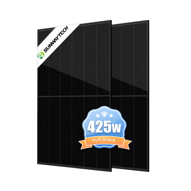 Monocrystalline Solar Panel 405W-425W 182mm 144 Cells All Black for Residential and Commercial Rooftop Installations Sunway