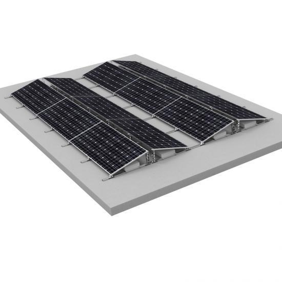 E-W Aluminum Ballasted Solar Panel Racking System 10-15° Tilt for Flat Concrete Roof