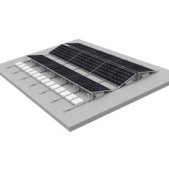 E-W Aluminum Ballasted Solar Panel Racking System 10-15° Tilt for Flat Concrete Roof