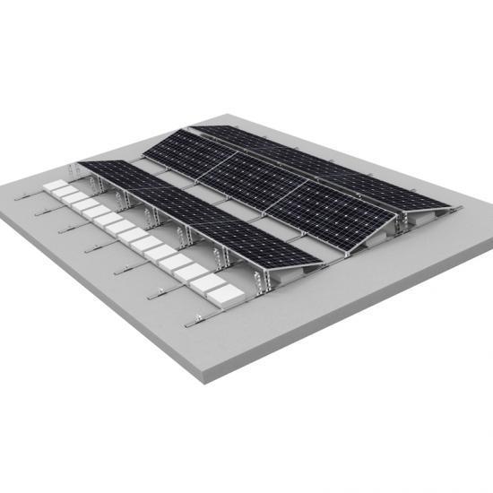 E-W Aluminum Ballasted Solar Panel Racking System 10-15° Tilt for Flat Concrete Roof