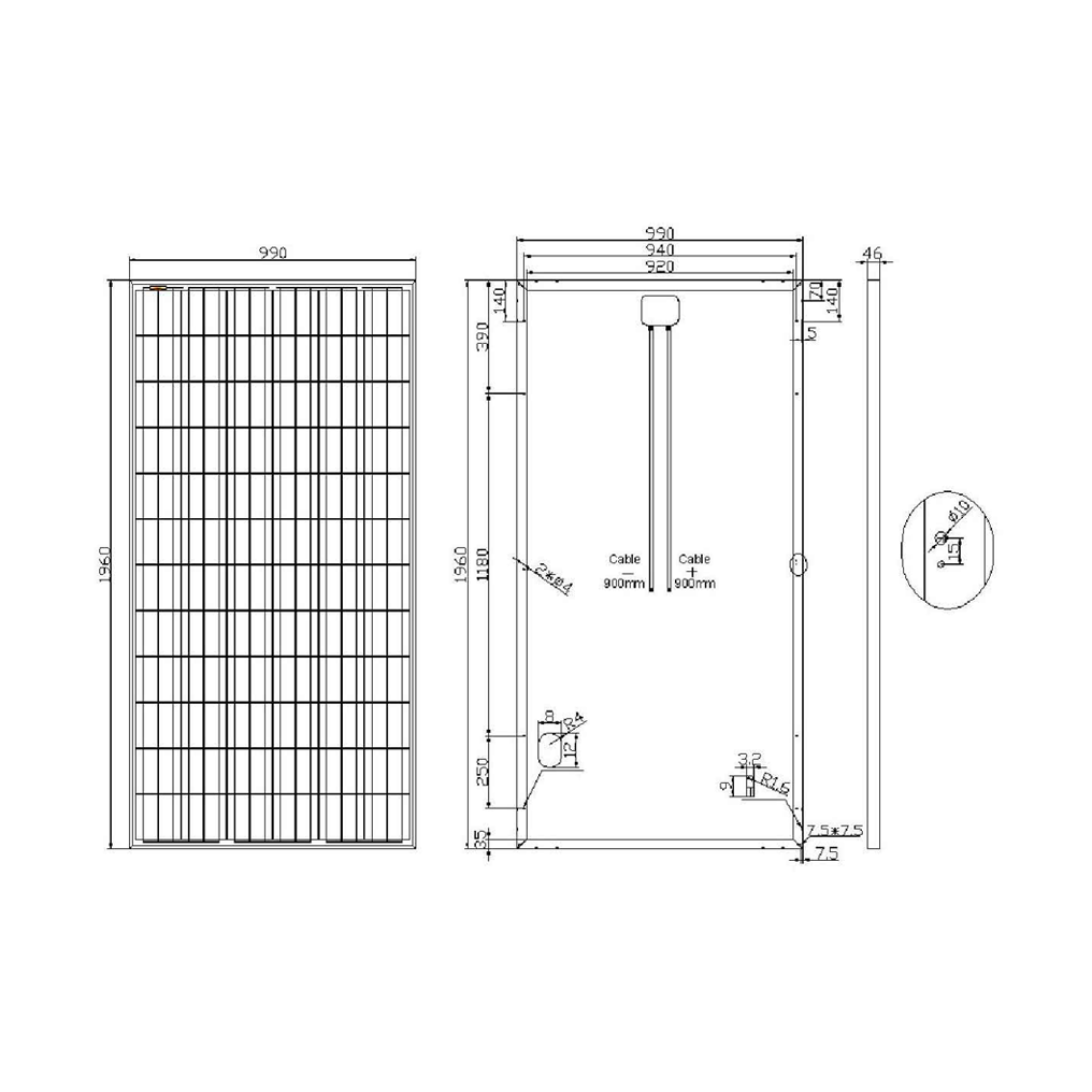 Poly Solar Panel 300W 9/17.5/36V High Efficiency for Residential and Commercial Power Systems