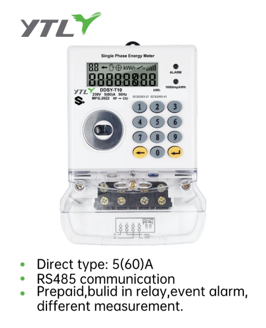 YTL 60A 1 Phase Prepayment Meter with Wifi communication 5(60)A 230V WiFi Enabled Pay-As-You-Go Energy Meter for Smart Grid and Residential Utility Billing