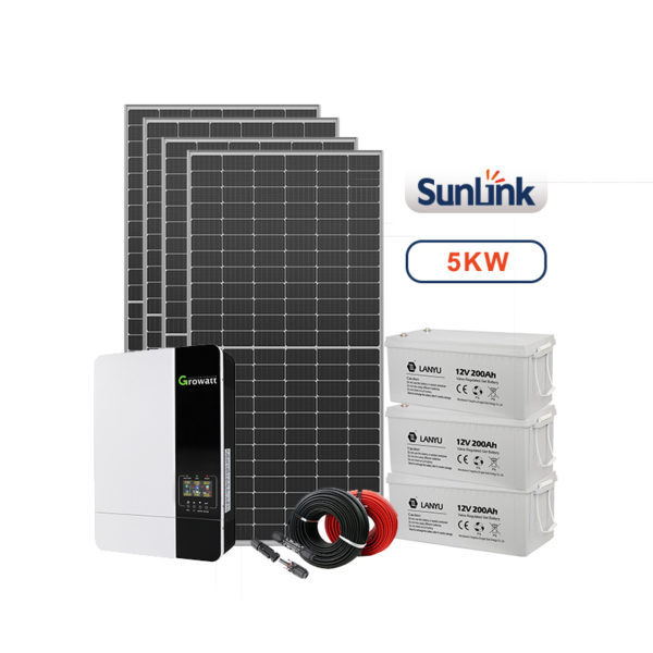 Off Grid Solar Power System 5KW 10KW Monocrystalline Panels Pure Sine Wave Inverter Residential Household Use