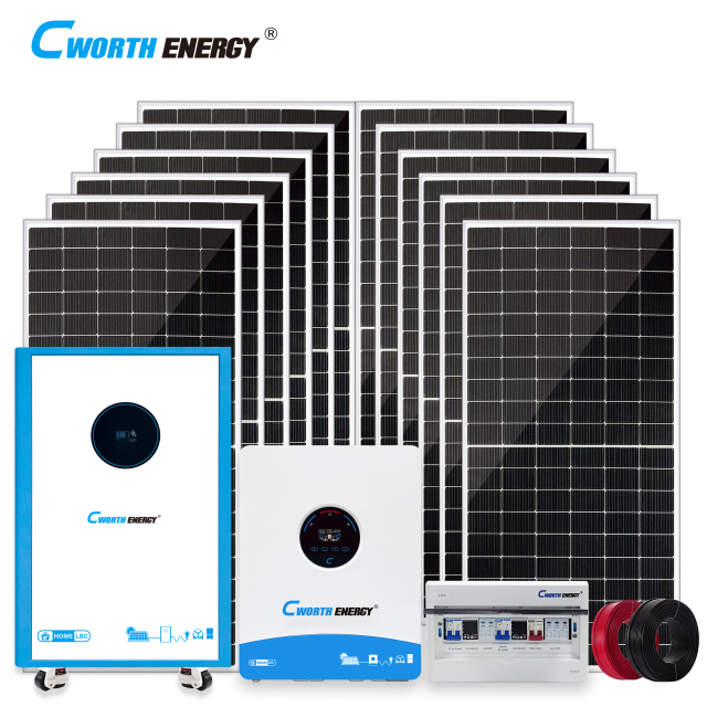 12KW Solar Energy System 12KVA LBC-48400C Off-grid Hybrid Inverter with 20kWh Lithium Battery for Residential and Commercial Use Cworth Energy