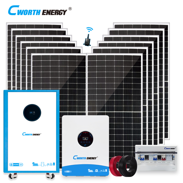 12KW Solar Energy System 12KVA LBC-48400C Off-grid Hybrid Inverter with 20kWh Lithium Battery for Residential and Commercial Use Cworth Energy