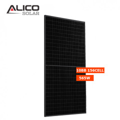 Solar Panel 555W-575W Mono PERC Half Cell All Black 182mm 10BB Roof Ground Mount Alicosolar