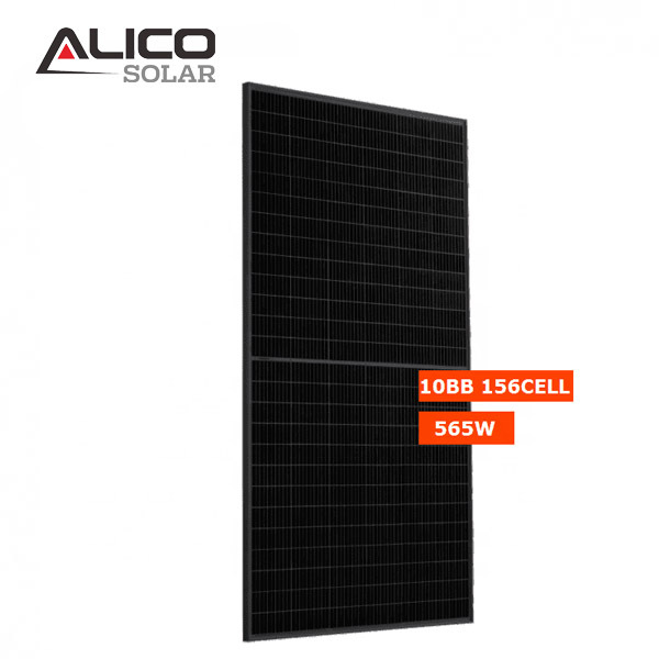 Solar Panel 555W-575W Mono PERC Half Cell All Black 182mm 10BB Roof Ground Mount Alicosolar