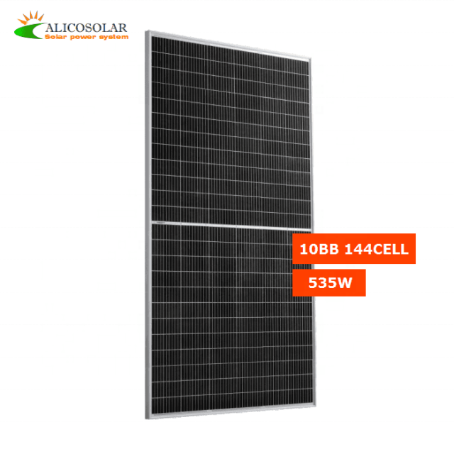 Solar Panel 535W Bifacial Double-Glass PERC Half Cell 182mm 144 Cells for Commercial Rooftop and Ground Mount Systems Alicosolar