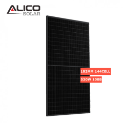 Solar Panel 555W-575W Mono PERC Half Cell All Black 182mm 10BB Roof Ground Mount Alicosolar