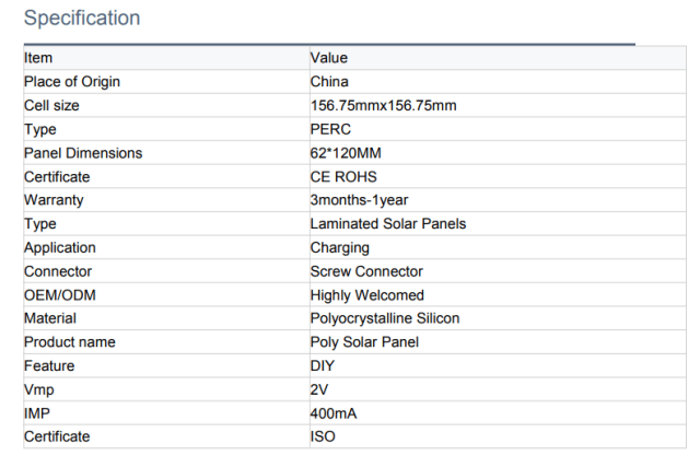 2V/400MA 0.8W PET Solar Panel High-Efficiency DIY Module for Solar Lights, Chargers, Educational Kits