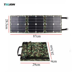 Dual USB Output 150W 18V Folding Solar Panel High-Efficiency Waterproof for Outdoor Camping Hiking RVs Teejoin