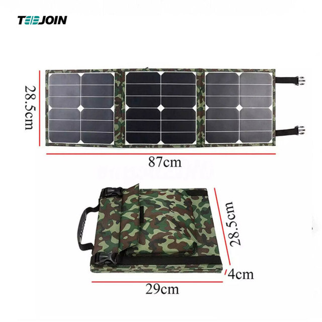 Dual USB Output 150W 18V Folding Solar Panel High-Efficiency Waterproof for Outdoor Camping Hiking RVs Teejoin