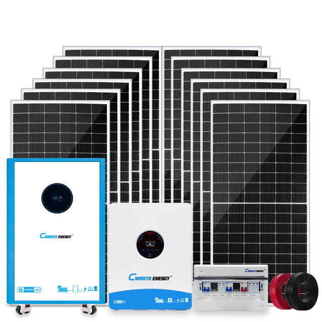 12KW Solar Energy System 12KVA LBC-48400C Off-grid Hybrid Inverter with 20kWh Lithium Battery for Residential and Commercial Use Cworth Energy